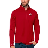 Men's Antigua Cincinnati Reds Tribute Quarter-Zip Pullover Top