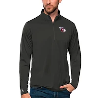 Men's Antigua Charcoal Cleveland Guardians Tribute Quarter-Zip Pullover Top