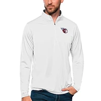 Men's Antigua White Cleveland Guardians Tribute Quarter-Zip Pullover Top