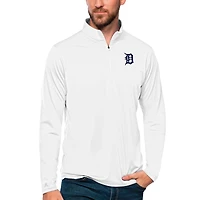 Men's Antigua White Detroit Tigers Tribute Quarter-Zip Pullover Top