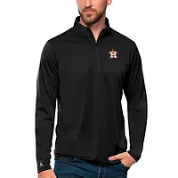 Men's Antigua Black Houston Astros Tribute Quarter-Zip Pullover Top