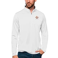 Men's Antigua White Houston Astros Tribute Quarter-Zip Pullover Top