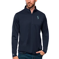 Men's Antigua Navy Seattle Mariners Tribute Quarter-Zip Pullover Top