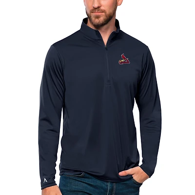Men's Antigua Navy St. Louis Cardinals Tribute Quarter-Zip Pullover Top