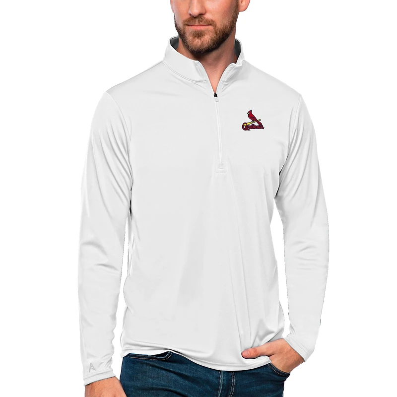 Men's Antigua St. Louis Cardinals Tribute Quarter-Zip Pullover Top