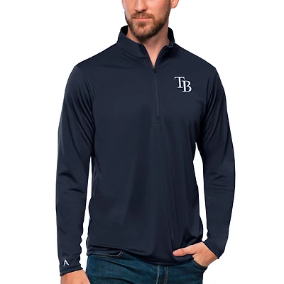 Men's Antigua Navy Tampa Bay Rays Tribute Quarter-Zip Pullover Top