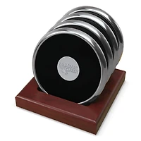 Silver North Texas Mean Green 4-Piece Coaster Set