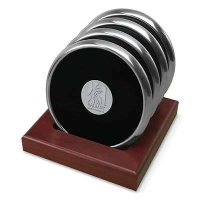 Silver UAlbany Great Danes 4-Piece Coaster Set