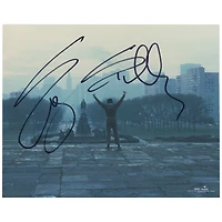 Sylvester Stallone Rocky Autographed 16'' x 20'' Arms Up on the Philadelphia Steps Photograph