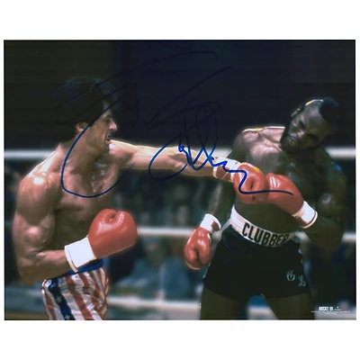 Sylvester Stallone Rocky III Autographed 16'' x 20'' Punching Clubber Lang in the Head Photograph