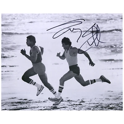 Sylvester Stallone Rocky III Autographed 16'' x 20'' Running with Apollo on the Beach Photograph