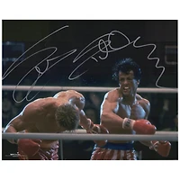 Sylvester Stallone Rocky IV Autographed 16'' x 20'' Punching Drago Photograph