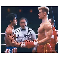 Sylvester Stallone Rocky IV Autographed 16'' x 20'' Touching Gloves with Drago Photograph