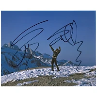 Sylvester Stallone Rocky IV Autographed 16'' x 20'' Arms Up on Mountain Photograph