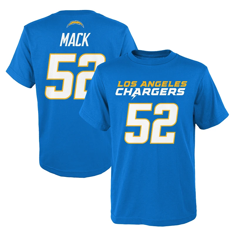 Youth Khalil Mack Powder Blue Los Angeles Chargers Mainliner Player Name & Number T-Shirt