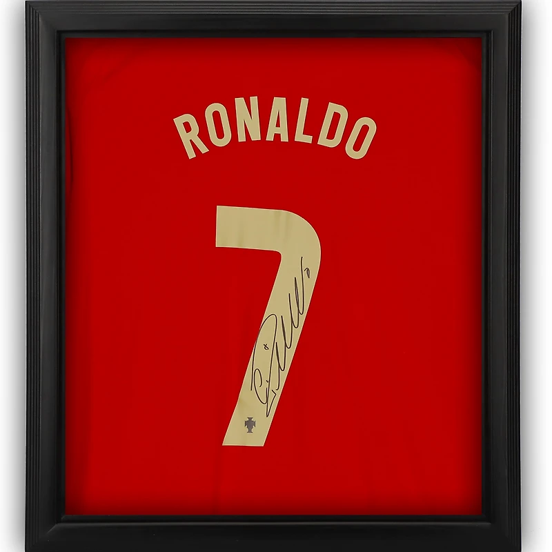 Cristiano Ronaldo Portugal National Team Autographed Framed Nike 2020 Home Jersey Shadowbox