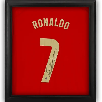 Cristiano Ronaldo Portugal National Team Autographed Framed Nike 2020 Home Jersey Shadowbox