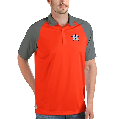 Men's Antigua Gray Houston Astros Nova Polo