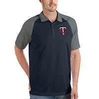Men's Antigua Navy/Gray Minnesota Twins Nova Polo