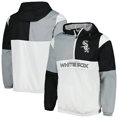Men's G-III Sports by Carl Banks Black/Silver Chicago White Sox Fair Catch Half-Zip Hoodie