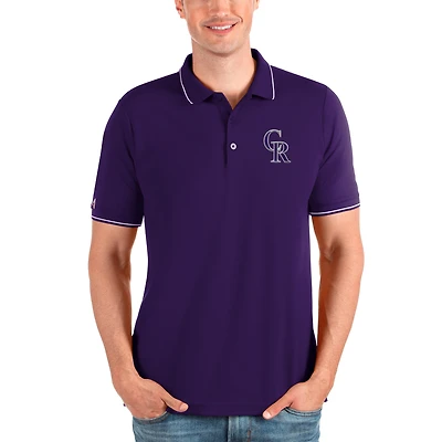 Men's Antigua Purple Colorado Rockies Affluent Polo