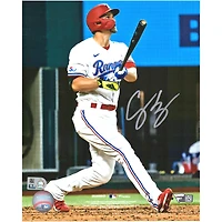 Corey Seager Texas Rangers Autographed 8" x 10" Hitting Photograph