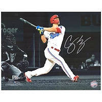 Corey Seager Texas Rangers Autographed 11" x 14" Spotlight Hitting Photograph