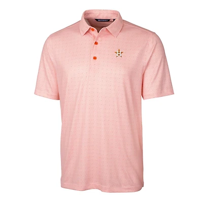Men's Cutter & Buck Orange Houston Astros Big & Tall Pike Double Dot Stretch Polo