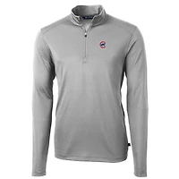 Men's Cutter & Buck Chicago Cubs Big & Tall Virtue Eco Pique Quarter-Zip Pullover Jacket