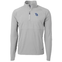 Men's Cutter & Buck Gray Tampa Bay Rays Adapt Eco Knit Hybrid Recycled Quarter-Zip Pullover Jacket