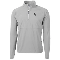 Men's Cutter & Buck Gray Chicago White Sox Adapt Eco Knit Hybrid Recycled Quarter-Zip Pullover Jacket