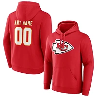 Men's Red Kansas City Chiefs Team Authentic Personalized Name & Number Pullover Hoodie