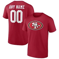 Men's Scarlet San Francisco 49ers Team Authentic Personalized Name & Number T-Shirt
