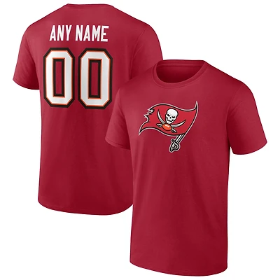 Men's Red Tampa Bay Buccaneers Team Authentic Personalized Name & Number T-Shirt