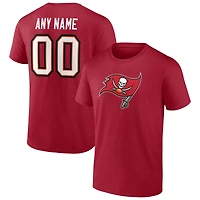 Men's Red Tampa Bay Buccaneers Team Authentic Personalized Name & Number T-Shirt