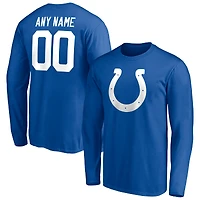 Men's Royal Indianapolis Colts Team Authentic Personalized Name & Number Long Sleeve T-Shirt