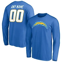 Men's Powder Blue Los Angeles Chargers Team Authentic Personalized Name & Number Long Sleeve T-Shirt