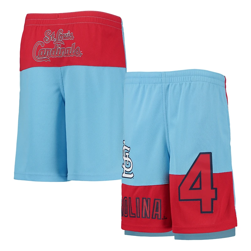 Youth Yadier Molina Light Blue St. Louis Cardinals Pandemonium Name & Number Shorts