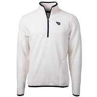 Men's Cutter & Buck White Tennessee Titans Cascade Eco Sherpa Fleece Quarter-Zip Pullover Jacket