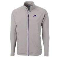 Men's Cutter & Buck Gray Buffalo Bills Big & Tall Adapt Eco Knit Full-Zip Raglan Jacket