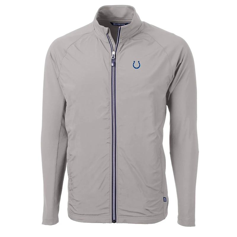 Men's Cutter & Buck Gray Indianapolis Colts Big & Tall Adapt Eco Knit Full-Zip Raglan Jacket