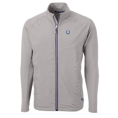 Men's Cutter & Buck Gray Indianapolis Colts Big & Tall Adapt Eco Knit Full-Zip Raglan Jacket