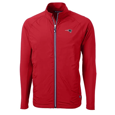 Men's Cutter & Buck Red New England Patriots Big & Tall Adapt Eco Knit Full-Zip Raglan Jacket