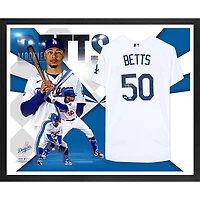 Mookie Betts Los Angeles Dodgers Autographed Framed White Nike Authentic Jersey Collage