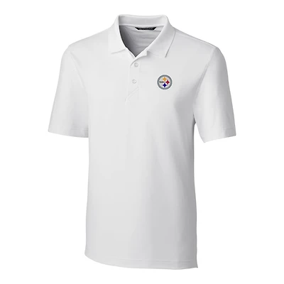 Men's Cutter & Buck White Pittsburgh Steelers Big & Tall Forge Stretch Polo