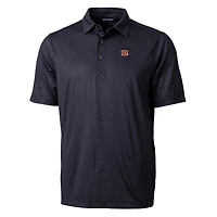 Men's Cutter & Buck Black Cincinnati Bengals Big & Tall Pike Double Dot Stretch Polo