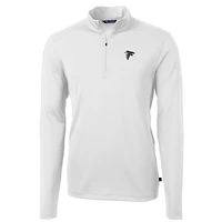 Men's Cutter & Buck White Atlanta Falcons Big & Tall Virtue Eco Pique Quarter-Zip Pullover Jacket
