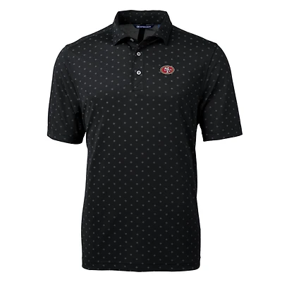 Men's Cutter & Buck Black San Francisco 49ers Big & Tall Virtue Eco Pique Tile Polo