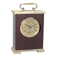 Gold UAlbany Great Danes Shield Logo Carriage Clock