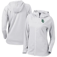 Women's Columbia White Baylor Bears Omni-Wick Half Shot Full-Zip Hoodie